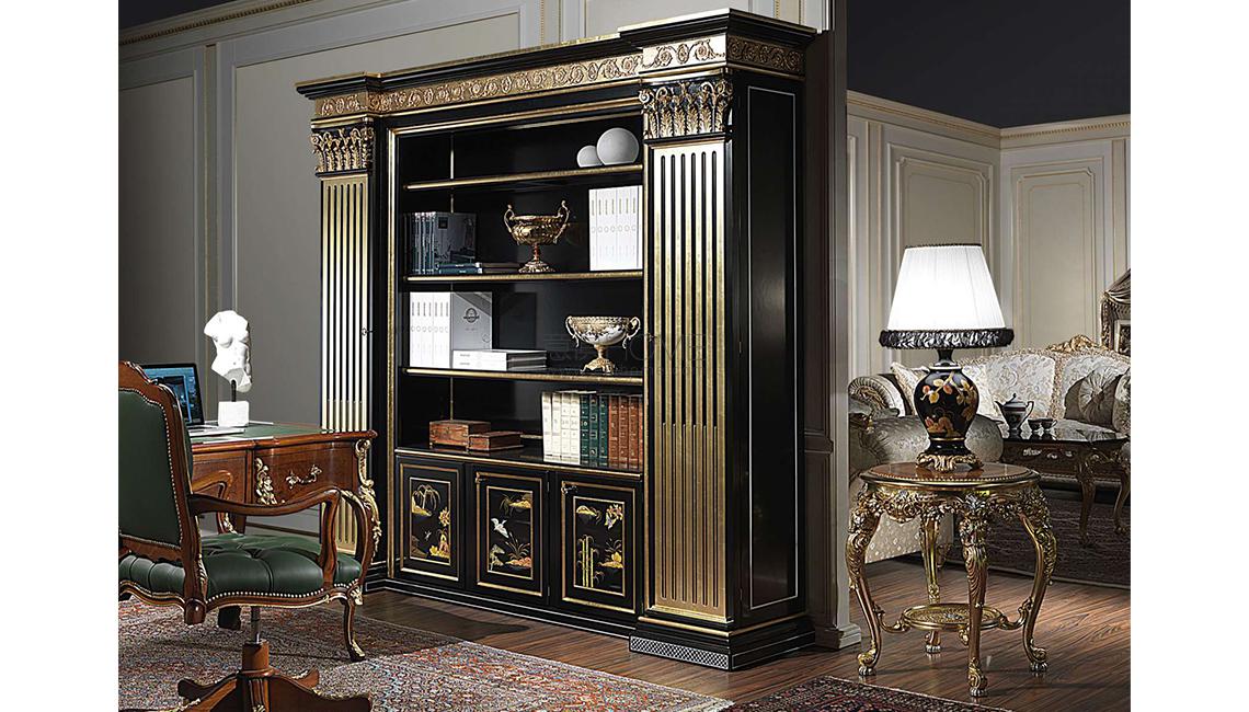 Lacquered classic library in chinese style 书柜